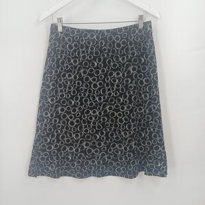 womans george black O print pattern midi skirt size large summer 90s aesthetic